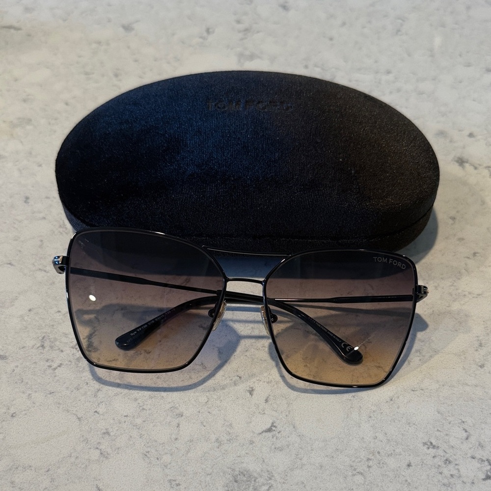 Tom Ford Black Sunglasses with Gradient Lenses